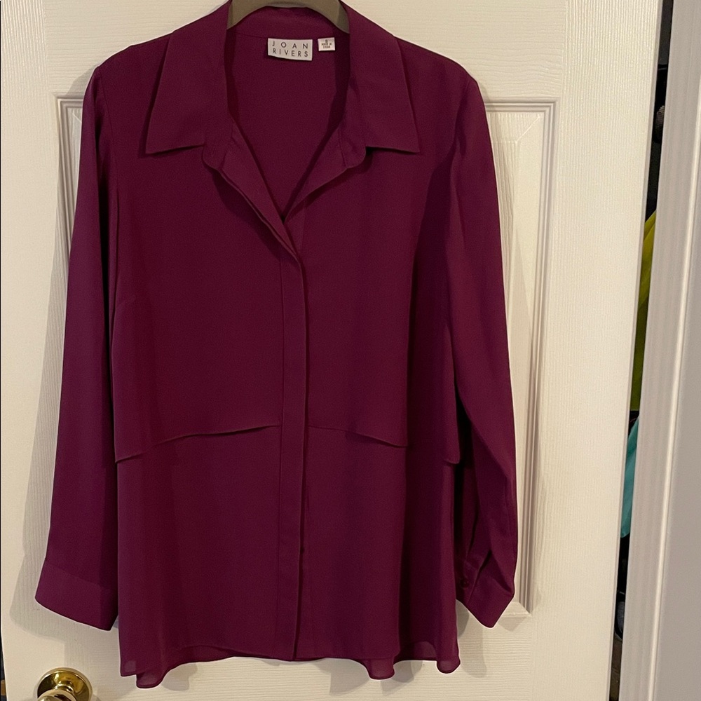 Joan Rivers Women's Blouse in Deep Merlot